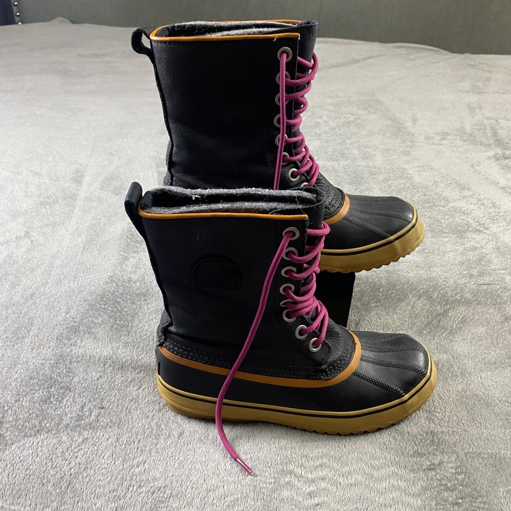 Sorel 1964 Premium CVS Waterproof Winter Boots Black Purple NL1717-011 Womens 8